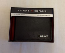 Portafoglio uomo Tommy Hilfiger originale bifold pelle nera logo HILFIGER RFID