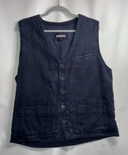 Gilet 32 Bar Blues Blu Tencel