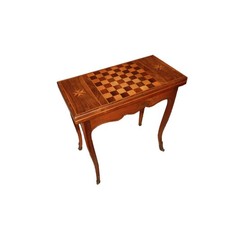 Tavolino da gioco francese Stile Luigi XV in legno di noce 1800