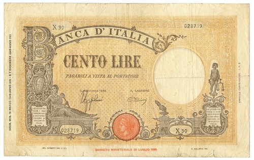 100 lire barbetti grande - 100,