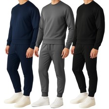 Tuta da Uomo Set Girocollo Casual Felpa Elasticizzato Jogger Imbottiti Suit