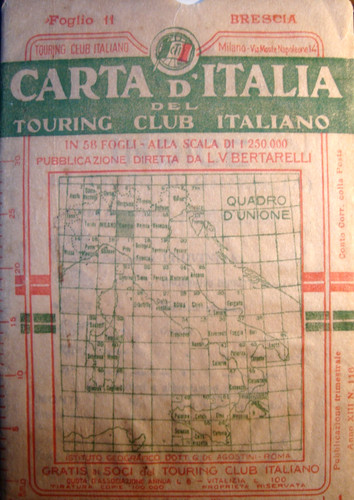 Carta italia del touring - carta, d'italia