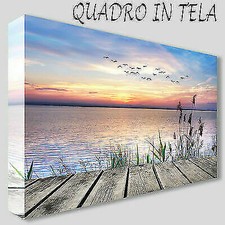 QUADRI MODERNI TELA XXL 200X125 PAESAGGIO TRAMONTO MARE RELAX VACANZE GRECIA