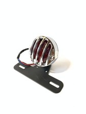 Faro posteriore con griglia e portatarga cromato Ø 75mm