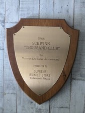 Targa concessionaria Schwinn Stingray Fastback - 1966 Schwinn 1.000 Club