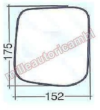 VETRO SPECCHIO RETROVISORE PER MITSUBISHI PAJERO 1998 - GALLOPER DX NUDO ADESIVO