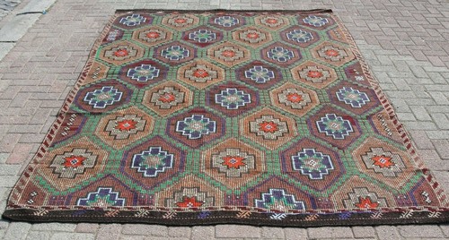 Turkish kilim rug 82x 114 - rug, 114"