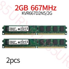 Kingston 4GB 2x 2GB PC2-5300U 667Mhz KVR667D2N5/2G Desktop PC RAM DDR2 ZT SP