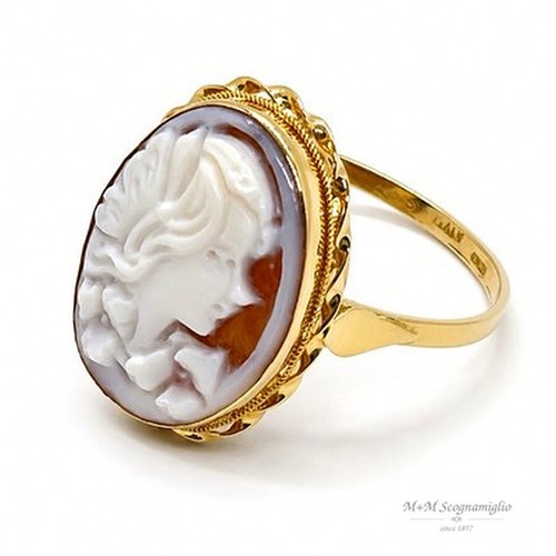 Anello oro 18kt cammeo - anello,