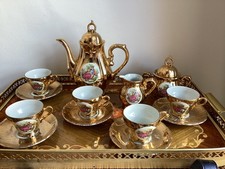 Set caffè porcellana dorata
