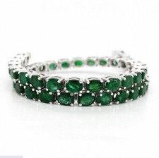 Gioiello Tennis Bracciale Smeraldo Oro bianco 14kt Certificato: IGI 34J9518222