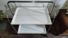 CARRELLO PORTAVIVANDE RICHIUDIBILE CON RUTE  VINTAGE DESIGN Bianco