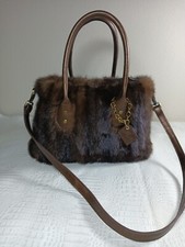 Borsa In Vera Pelle E Visone