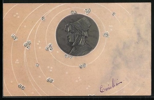 Cartolina rilievo giovane - cartolina, in