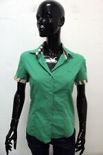 Burberry London Camicia Donna Taglia M Shirt In Cotone Manica Corta Chemise