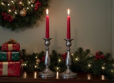 Coppia portacandele in argento