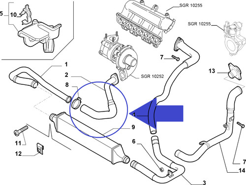 Tubo intercooler alfa mito - alfa,