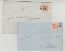 STORIA POSTALE - 1856 LOMBARDO VENETO C.30 CARTA A MACCHINA II°TIPO 26/10 E/7557