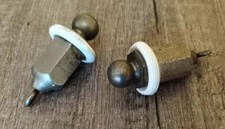 2 VECCHI TENDIICORDA PESI PER TENDE POMELLI IN METALLO- VINTAGE MODERNARIATO