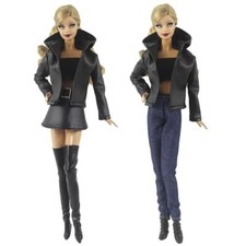 Schwarzes Leder Kleidungs Set