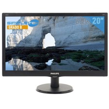 PHILIPS 203V5L 20" HD VGA MONITOR SCHERMO LCD PANNELLO DISPLAY PC DVR COMPUTER