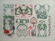 Litografia art nouveau liberty - litografia,