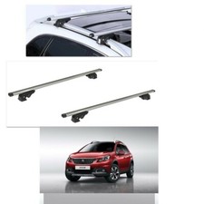 BARRE PORTATUTTO ALLUMINIO PEUGEOT 2008 ANNO 2017 CON RAILS CON SERRATURE K9