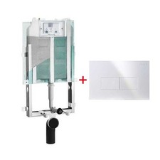 Pucci ECO Cassetta Scarico Incasso WC Sospeso e Placca Eco Linea Bianco