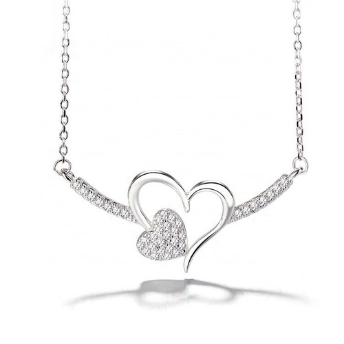 Collana donna doppio cuore - doppio,