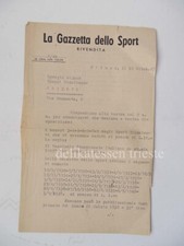 GAZZETTA DELLO SPORT 1945 giornale vecchia lettera CALCIO CICILSMO