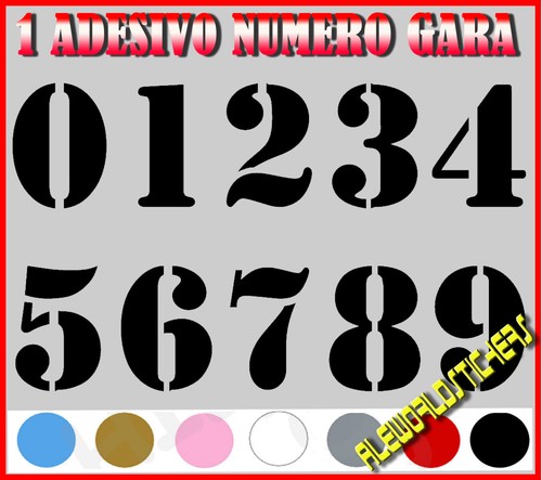 Adesivo numero gara - 12, cm