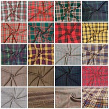 Tartan Tessuto Viscosa Elastico Tartan Scozzese a Quadri Scacchi Abbigliamento