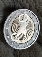 Moneta da 2€ Germania 2011 J con Eccesso di Conio sotto la lingua + zampa a sx