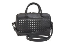 Autentica borsa a mano SAINT LAURENT bambino borsone 2 vie pelle 332423 nero 4547N