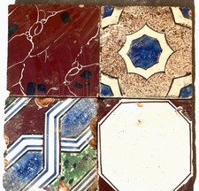 4 Antiche Piastrelle Maiolica