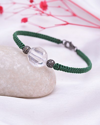 Bracciale macramè verde - macramè,