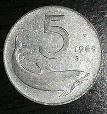 5 lire delfino 1969 1
