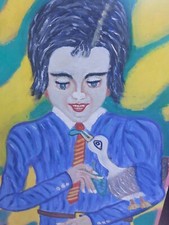 Peter Rosa Guazzo Ritratto Ragazzo A Anatra Arte Naif Trash Arte Nerd Arte