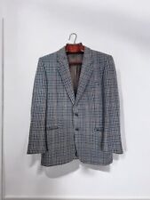 Blazer vintage uomo M lana grigio blu 