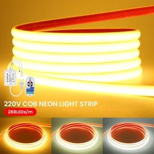 220V COB LED Neon Corda Luce Striscia Flessibile Impermeabile Adesiva Esterni