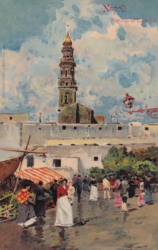 Cartolina napoli mercato - di,