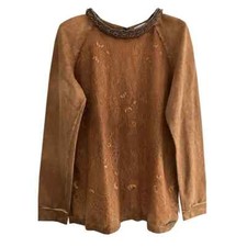 Twin Set by Simona Barbieri – M – Blusa in misto di materiali colore tegola