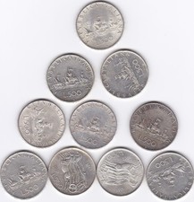 Italia 10 monete da 500 Lire