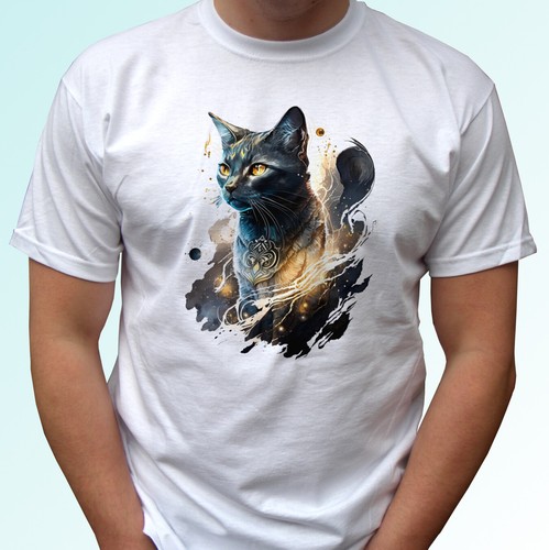 Shirt gatto nero maglietta - gatto,