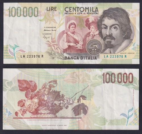 Banconota italia 100000 lire - italia,