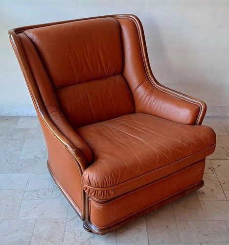 Poltrona vintage legno e - poltrona,
