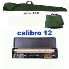 Fodero Fucile Custodia Tascabile Kit Pulizia Calibro 12 Scovolo SCOVOLI