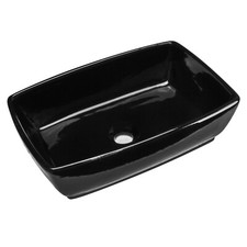 Vasca Rettangolare Vasca Bagno Lavello 18-3/4" X 13-1/4" X 5-1/2" Porcellana Nera