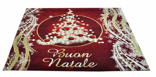 Tappeto rosso buon natale - tappeto,