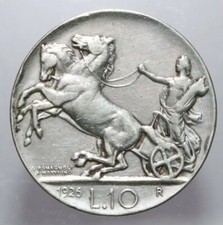 10 Lire 1926 Rara Perizia Grimoldi Qbb Vittorio Emanuele III Silver Qualità